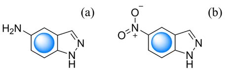 Molecular structures of indazole derivatives, (a) 5-aminoindazole; (b ...