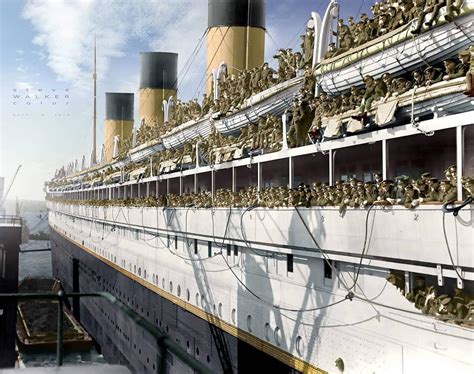 RMS Olympic loaded with soldiers returning home, colorized by Steve ...