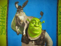 Shrek And Donkey handmade fleece blanket 50"X58" or approx 4 ft by 5 ft