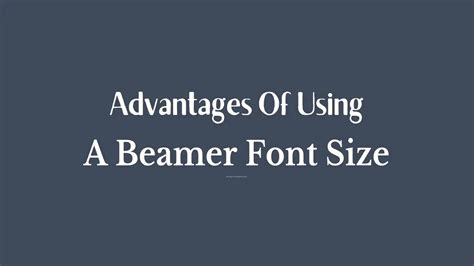 Beamer Font Size: Optimize Font Size For Impact