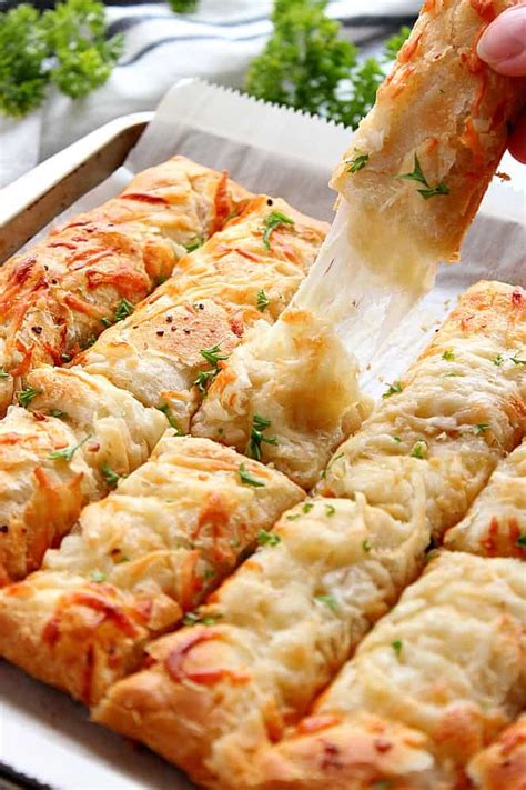 Garlic Butter Cheesy Breadsticks - Crunchy Creamy Sweet