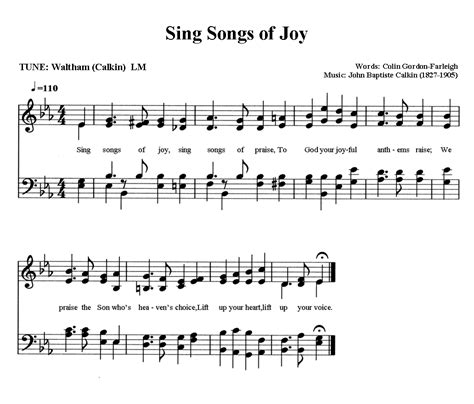 Share My Journey: 'Sing Songs of Joy' : New Hymn for Today