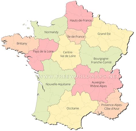 Send a image of outline political map of France With the states ...