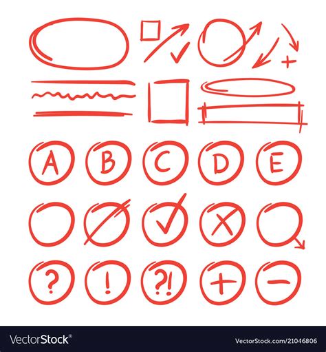 Exam marks and notes for learn testing red grade Vector Image