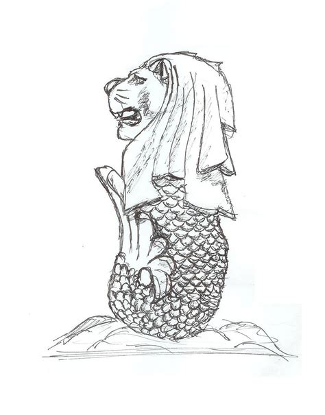 merlion coloring pages - Google Search | Singapour, Graphisme