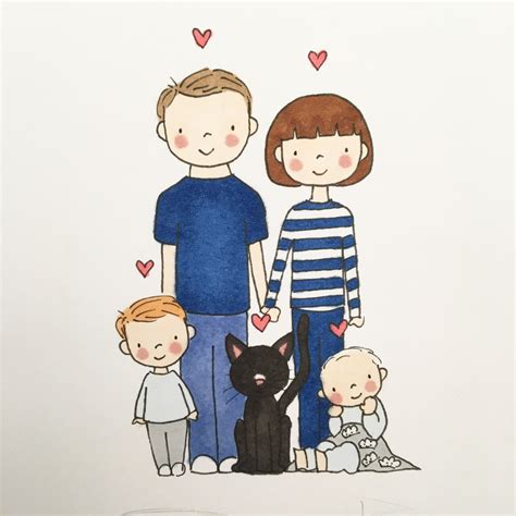 Pin by Nisa Yeh on { Illustrator - D } | Family drawing, Family cartoon ...