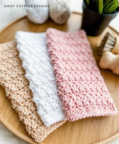 9 Easy Crochet Dishcloth Patterns (Beginner Friendly) - Daisy Cottage ...