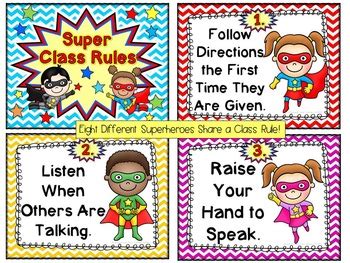 Classroom Rules: Editable Superhero Theme by Downeast Teach | TpT