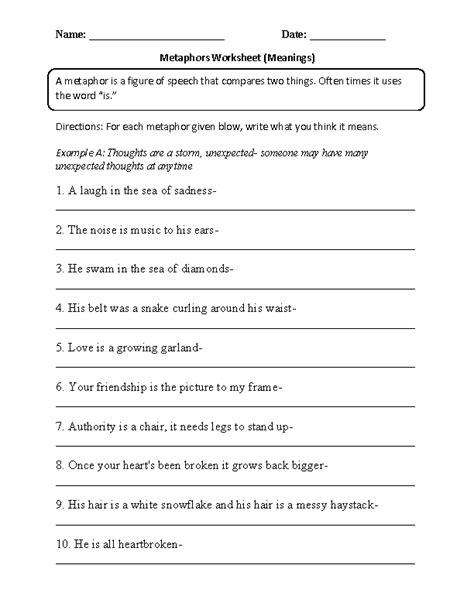 Englishlinx.com | Figures of Speech Worksheets | Language worksheets ...