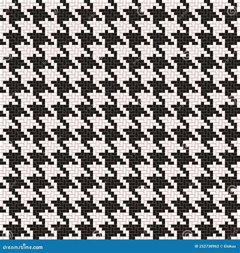 Seamless Houndstooth Pattern in Black and White. Vector Textile ...