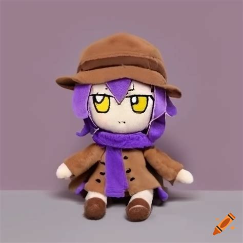 Niko plushie with purple hair and yellow eyes