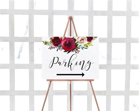 Parking Arrow Sign Printable Template Editable Wedding | Etsy