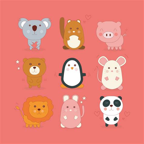 set of business cute animal logo design vector 5133586 Vector Art at ...