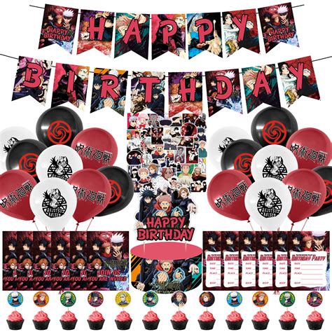 Buy 162 Pcs Jujutsu Kaisen Party Decoration, Anime Itadori Doodle Happy ...