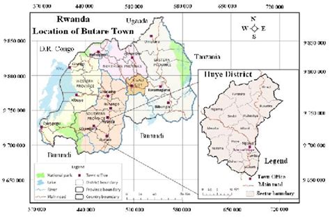 Administrative map, Huye District | Download Scientific Diagram