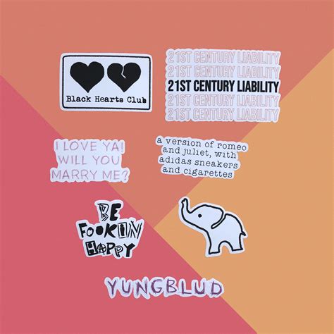 YUNGBLUD Stickers - Etsy UK