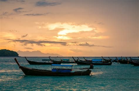 Premium Photo | Fishing boat at sunset