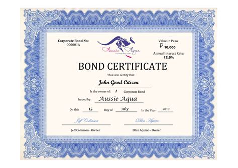 Corporate Bond Certificate