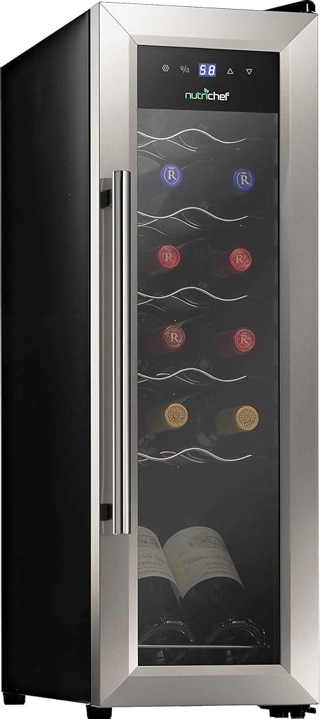 12 Bottle Wine Cooler Refrigerator - White Red Wine Fridge Chiller ...