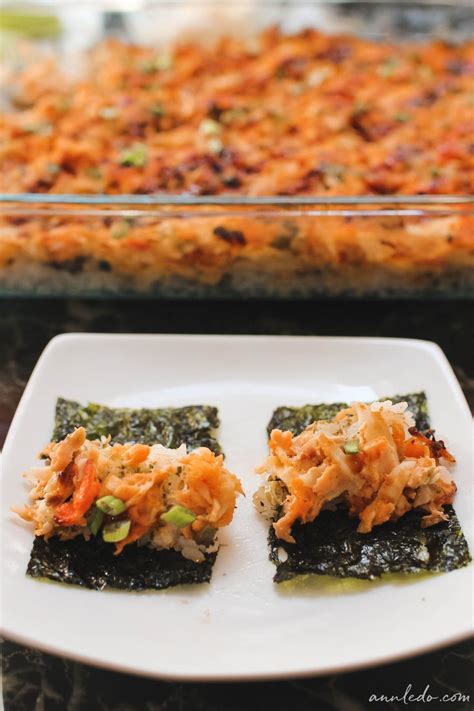 Salmon Sushi Bake Recipe // Easy Entertaining Meals - Ann Le Do