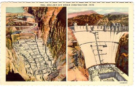 NEVADA - Boulder Dam, Under Construction 1933 and 1935