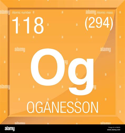 Oganesson symbol. Element number 118 of the Periodic Table of the ...