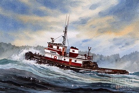 Tugboat Painting at PaintingValley.com | Explore collection of Tugboat ...