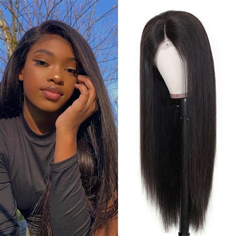 Kriyya 4x4 Lace Closure Wig Full 180% Density Straight Human Hair Wig ...