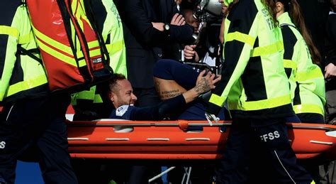 Neymar stretchered off field in tears after suffering ankle injury ...