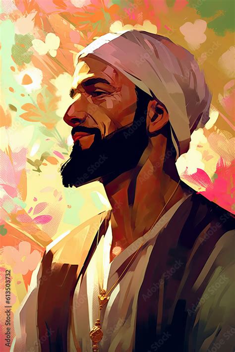 Colorful painting art portrait of Abraham, Isaac or Jacob. Christian ...