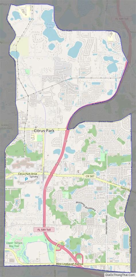 Map of Citrus Park CDP, Florida