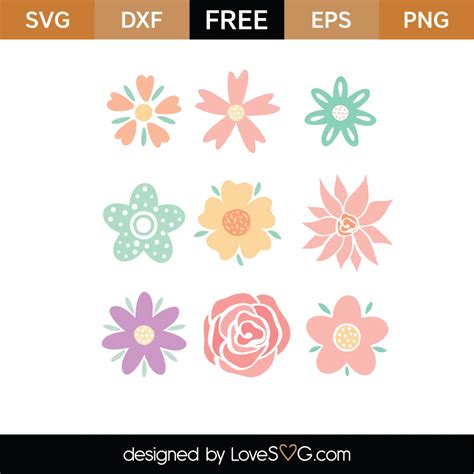 Free Flowers SVG Cut File - Lovesvg.com