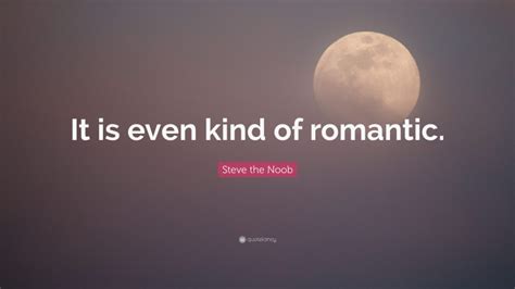 Steve the Noob Quote: “It is even kind of romantic.”