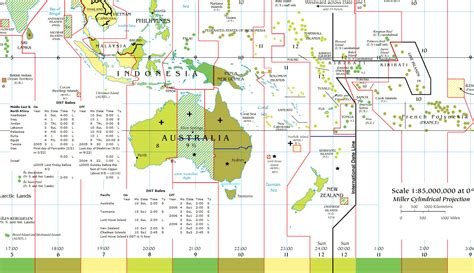 Large detailed Time Zones map of Australia and Oceania | Oceania ...