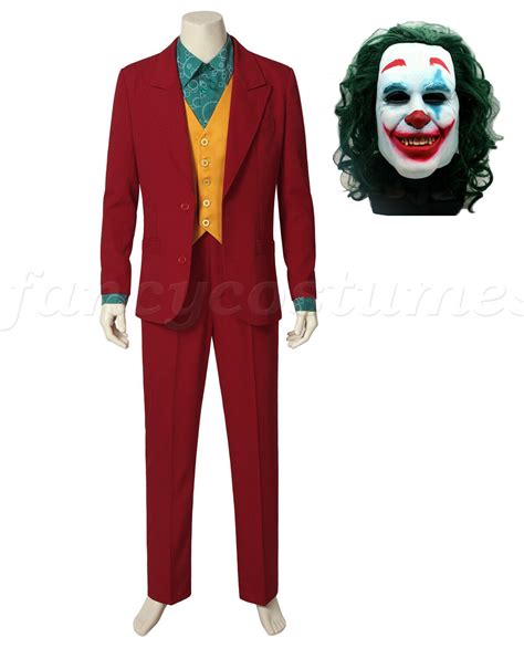 Mens 2019 Movie Clown Fancy Dress Costume Deluxe Halloween Joker Suit ...