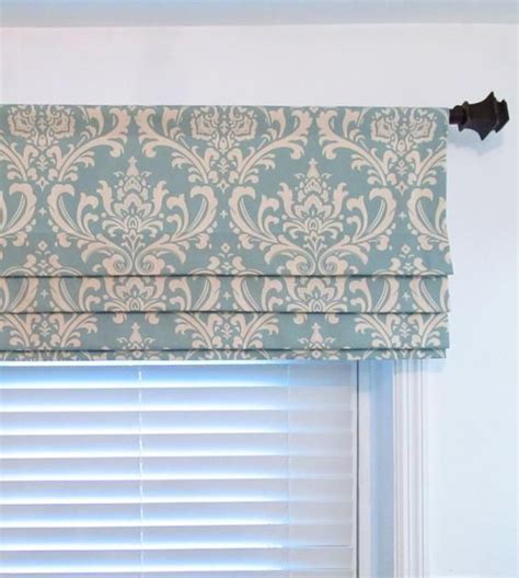 Items similar to Lined Faux Roman Shade Stationary Roman Blinds Damask ...