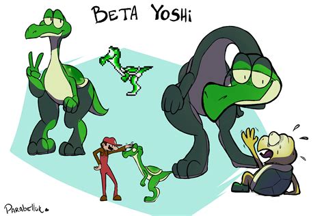 I have no idea yoshi had a beta dessing I love this amazing artist too ...