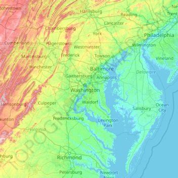 Maryland topographic map, elevation, relief