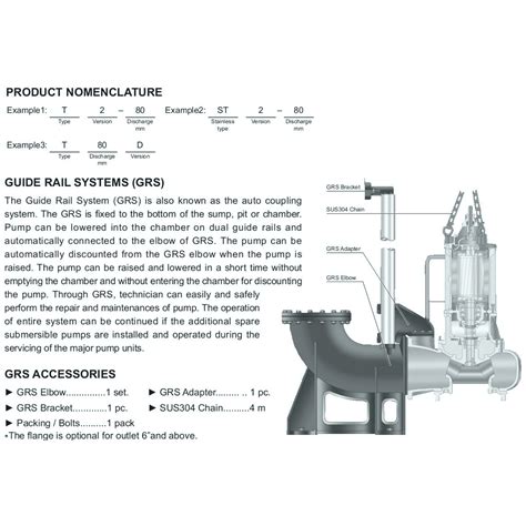 HCP T2-50 TOS Guide Rail System for HCP Submersible Sewage Pump