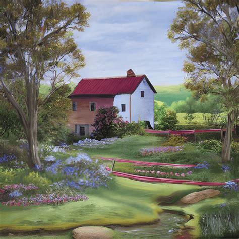 Farmhouse Painting · Creative Fabrica