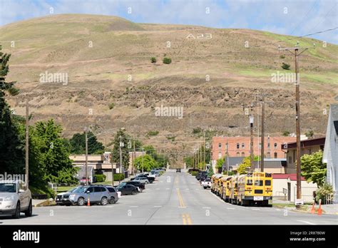 Asotin, WA, USA - May 24, 2023; Cityscape view along 2nd St in downtown ...