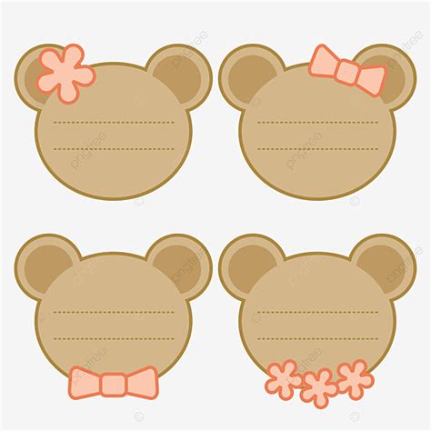 Teddy Bear Illustration Vector PNG Images, Teddy Bear Name Tag ...