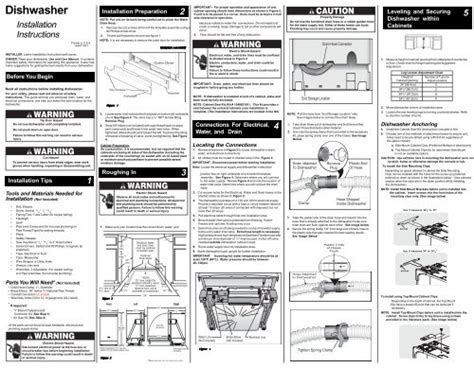 Installation Instructions for Electrolux Dishwashers