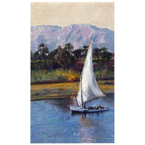 Evening on the Nile River Impressionist Painting | Chairish