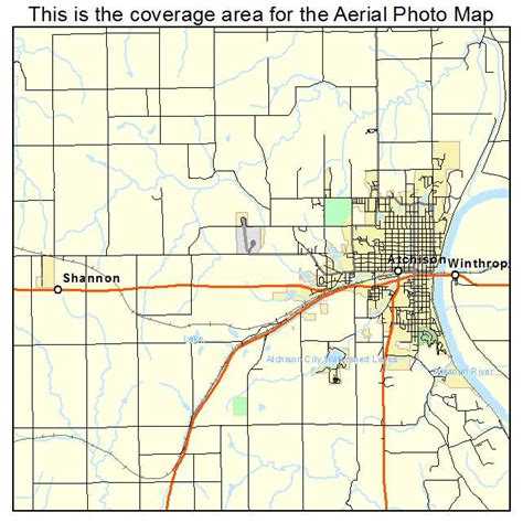 Aerial Photography Map of Atchison, KS Kansas