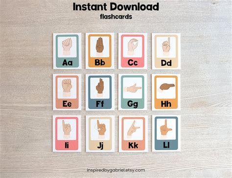 Sign Language Alphabet Flashcards Sign Language Flashcards - Etsy