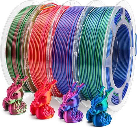 IWECOLOR 3D Printer Filament Dual Colours 4 * 0.44lbs/Spool Red/Blue ...