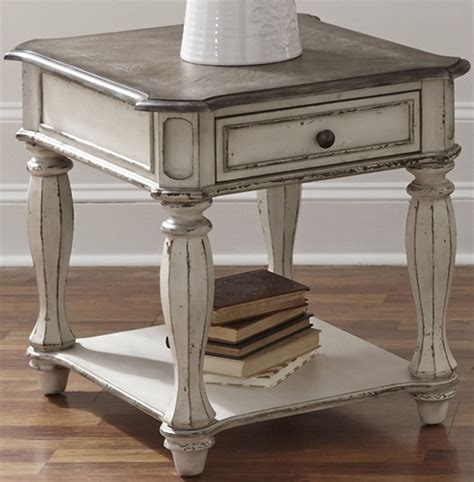 Magnolia Manor Antique White End Table from Liberty | Coleman Furniture