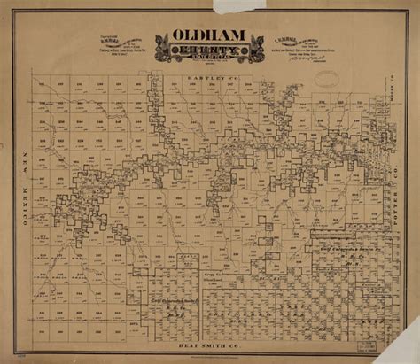 Oldham County Texas Historical Map 1888 – Texas Map Store