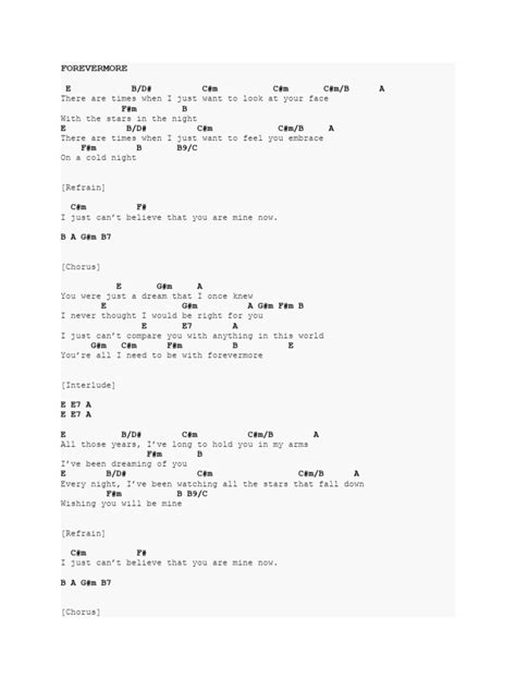 Forevermore Chords | PDF | Songs | Musical Forms